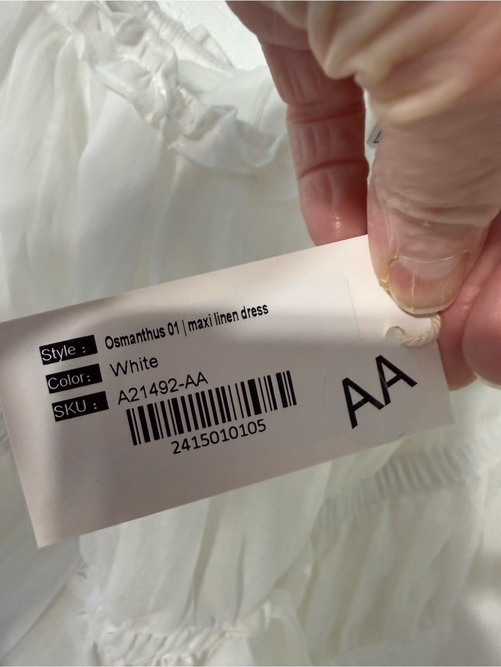 Osmanthus 01 Maxi Linen Romantic Off-Shoulder White Dress New with Tags - Picture 6 of 15